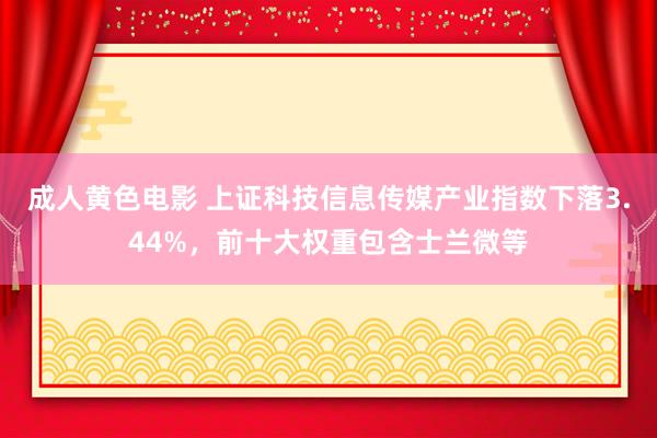 成人黄色电影 上证科技信息传媒产业指数下落3.44%，前十大权重包含士兰微等