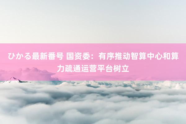 ひかる最新番号 国资委：有序推动智算中心和算力疏通运营平台树立