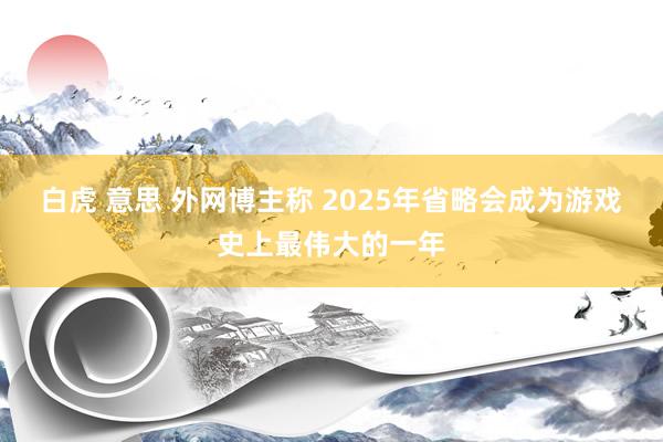 白虎 意思 外网博主称 2025年省略会成为游戏史上最伟大的一年