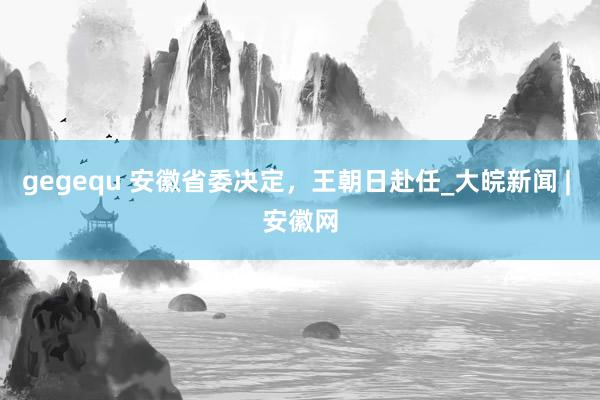 gegequ 安徽省委决定，王朝日赴任_大皖新闻 | 安徽网