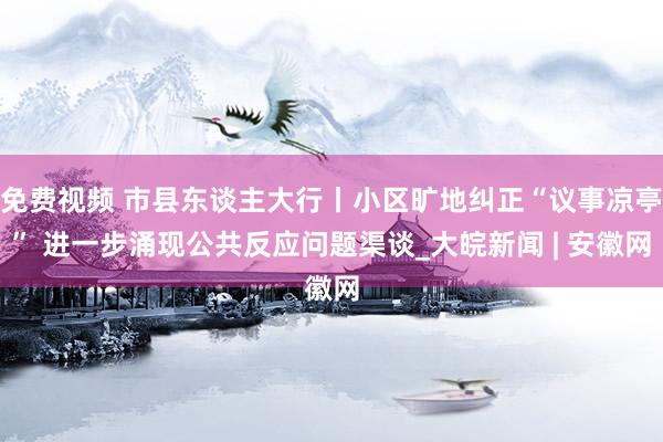 免费视频 市县东谈主大行丨小区旷地纠正“议事凉亭” 进一步涌现公共反应问题渠谈_大皖新闻 | 安徽网