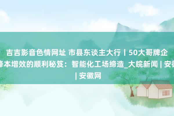 吉吉影音色情网址 市县东谈主大行丨50大哥牌企业降本增效的顺利秘笈：智能化工场缔造_大皖新闻 | 安徽网