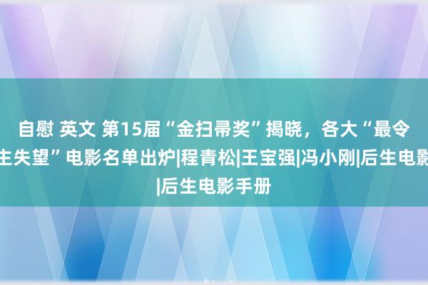 自慰 英文 第15届“金扫帚奖”揭晓，各大“最令东谈主失望”电影名单出炉|程青松|王宝强|冯小刚|后生电影手册