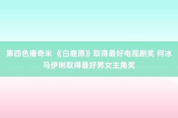 第四色播奇米 《白鹿原》取得最好电视剧奖 何冰马伊琍取得最好男女主角奖